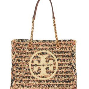 Tory Burch Small Ella Raffia Chain Tote